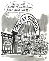 Though Wankhede Stadium, Mumbai had a capacity of 33,000, just 4,000 tickets went on sale for the 2011 Cricket World Cup final. © Ranjan Mellawa